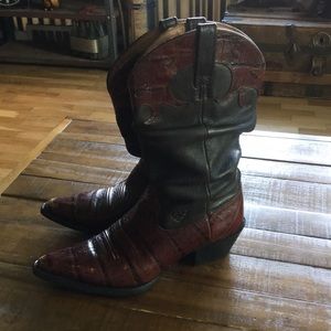 Ariat Ginger Leather Croc Embossed Slouch Boot